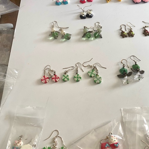 Hand Made sterling silver Earrings, Christmas, Snowmen,Donuts, Cupcakes and more - Picture 12 of 16